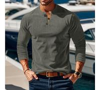 Camicia a maniche lunghe da uomo, foderata in pile, tinta unita, caldo strato base in velluto, per la stagione fredda (XXL verde)