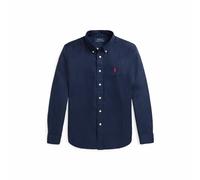 Camicia a maniche lunghe in lino Blu M Tinta unita