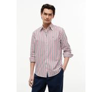 Camicia a maniche lunghe in popeline Rosso S A righe