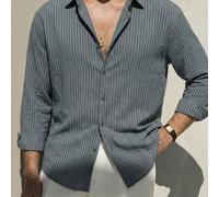 Camicia a maniche lunghe stile vintage da uomo LOOKUN, camicia a righe di alta qualità, camicia casual elegante senza pieghe per l'inverno L,M,S,XL,XXLA strisceTessuto intrecciato