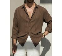 Camicia a maniche lunghe stile vintage da uomo LOOKUN, camicia a righe di alta qualità, camicia casual elegante senza pieghe per l'inverno L,M,S,XL,XXLA strisceTessuto intrecciato
