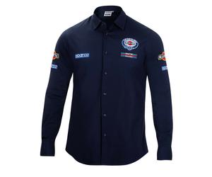 Camicia a Maniche Lunghe Uomo Sparco Martini Racing Azzurro [Taglia S]