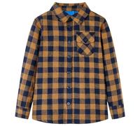 vidaXL Camicia a Quadri da Bambino Cognac e Blu 116