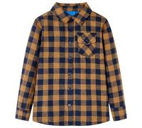 vidaXL Camicia a Quadri da Bambino Cognac e Blu 92