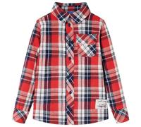 vidaXL Camicia a Quadri da Bambino Rossa e Blu Marino 104