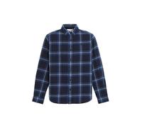 CAMICIA A QUADRI IN FLANELLA BLU SCURO