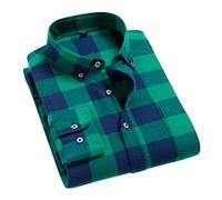 Camicia a quadri in flanella da uomo 100% cotone 2022 primavera autunno casual camicia a maniche lunghe morbido comfort slim fit stili per uomo più T0C01010 blu verde asiatico taglia 4XL