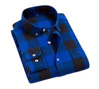 Camicia a quadri in flanella da uomo 100% cotone 2022 primavera autunno casual camicia a maniche lunghe morbido comfort Slim Fit stili per uomo più T0C01022 nero blu asiatico taglia 4XL