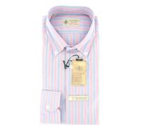 Camicia A Righe Blu Chiaro Luigi Borrelli - Extra Slim - 15.75/40 - (GB8292)