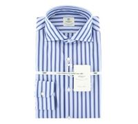 Camicia A Righe Blu Luigi Borrelli - Slim - 15/38 - (73LB3069)