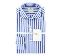 Camicia A Righe Blu Luigi Borrelli - Slim - 15/38 - (73LB3069)