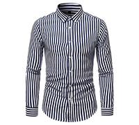 Camicia a righe casual da uomo manica lunga Camicia a maniche lunghe slim fit da uomo Camicia button down a maniche lunghe Camicia a maniche lunghe slim fit stile casual Camicia casual a righe da uomo