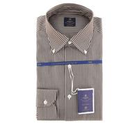 Camicia A Righe Marrone Luigi Borrelli - 15.75/40 - (EV064006060STEFANO)
