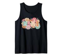 Camicia a scacchi MAMA pastello Groovy lettere grafiche floreali Canotta
