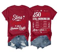 Camicia a stelle e strisce e diritti umani 250° anniversario 4 luglio Liberty and Justice for All Camicia unisex, Porpora, XS