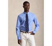 Camicia aderente chino con logo ricamato Blu M Tinta unita