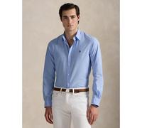 Camicia aderente chino con logo ricamato Blu XXL Tinta unita