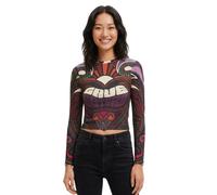 Desigual Maglietta a Maniche Lunghe T-Shirt, Nero, XS Donna