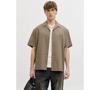 Camicia ampia, a maniche corte Marrone M Tinta unita