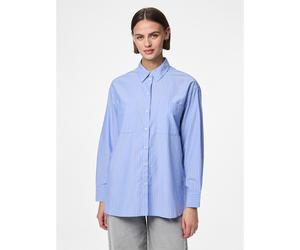 Camicia ampia a righe sottili Blu S A righe