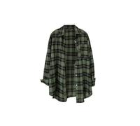 Camicia Ampia da Donna con Design Scozzese Classico retrò, Colletto rovesciato, Camicette da Donna a Maniche Lunghe, Primavera Estate, Vintage Oversize, Chic-Verde-M