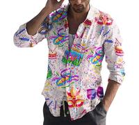 Camicia Anni 70 Uomo Disco - Camicia Stampata alla Moda di da (XL)