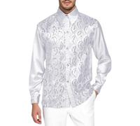 Camicia Anni 70 Uomo Hippie Uomo Camicia Hawaiana Maniche Lunghe Rossa Estiva No Stiro Slim Fit Camice Estive Oktoberfest Nera Pesante Cotone Manica Lunga Elegante Trekking Bianca Camicie Taglie