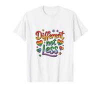 Camicia Arcobaleno per la consapevolezza dell'autismo Diverso Non Meno Maglietta