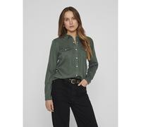 Camicia attillata, maniche lunghe Verde XS Tinta unita