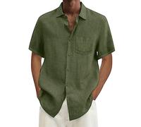 Camicia basic da uomo in cotone e lino, maglietta da lavoro, per uomo, disponibile in oltre camicie da uomo, casual, vestibilità regolare, Ag-4, XL