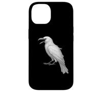 Camicia bianca con corvo uccello bianco ornitologia merlo Custodia per iPhone 14