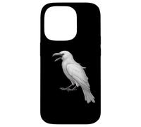 Camicia bianca con corvo uccello bianco ornitologia merlo Custodia per iPhone 14 Pro