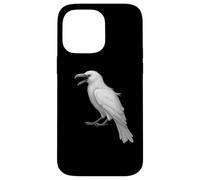 Camicia bianca con corvo uccello bianco ornitologia merlo Custodia per iPhone 14 Pro Max