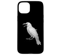 Camicia bianca con corvo uccello bianco ornitologia merlo Custodia per iPhone 15 Plus