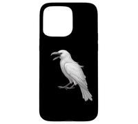Camicia bianca con corvo uccello bianco ornitologia merlo Custodia per iPhone 15 Pro Max