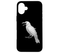 Camicia bianca con corvo uccello bianco ornitologia merlo Custodia per iPhone 16 Plus