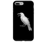 Camicia bianca con corvo uccello bianco ornitologia merlo Custodia per iPhone 7 Plus/8 Plus