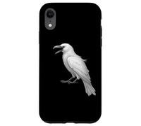 Camicia bianca con corvo uccello bianco ornitologia merlo Custodia per iPhone XR