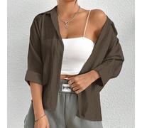 Camicia bianca con maniche a pipistrello, tinta unita, per la primavera Petite XXS,Petite XS,Petite S,Petite M,Petite LColore unicoViscosa