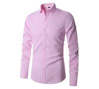 Camicia bianca da uomo slim fit manica lunga button down formale business party top stretch look matrimonio ufficio abbigliamento casual elegante camicia da lavoro occasione outfit elegante look fine