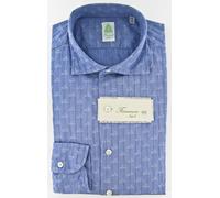 Camicia Blu Button-Front Finamore Napoli Piccola 15