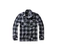 Brandit Jeff-Maglietta A Maniche Lunghe in Pile Camicia, Nero/Grigio, M Uomo