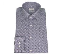 Camicia Business Olymp Level Five Uomo Body Fit Blu Bianco Floreale 209484 00