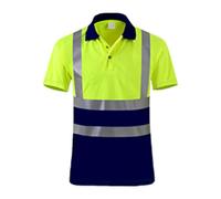 Camicia Cargo da uomo a maniche corte - Maglietta da lavoro da uomo canto fluo, camicia a collo abbattuto, ad asciugatura rapida, top confortevoli camicie riflettenti top sportivi, navy, XXL