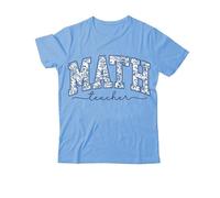 Camicia carina per insegnante di matematica, camicie per insegnanti di matematica, maglietta da donna, stampa grafica classica, maglietta con scollo a V, azzurro cielo., XXL