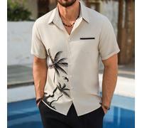 Camicia casual a maniche corte da uomo, adatta per l'uso quotidiano casual e per le vacanze alle Hawaii. Questa camicia è un articolo essenziale per gli uomini e fa un ottimo regalo per fidanzati o ma
