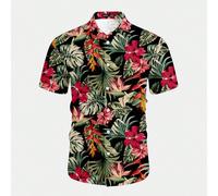 Camicia casual alla moda e vintage con stampa digitale tropicale floreale, adatta per uomo taglia grande, ideale per l'estate, vacanze, appuntamenti, feste, ottimo regalo per il fidanzato 2XL,3XL,4XL,
