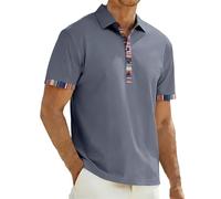 Camicia casual alla moda in stile navajo con colletto a contrasto, maniche corte, comoda maglietta traspirante per l'uso quotidiano attività all'aria aperta., grigio., XXL