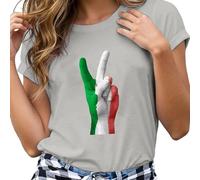 Camicia Casual Boho Floreale da Donna Camicetta Leggera con Scollo a V con Bottoni Camicia Manica Lunga con Stampa Solida Giornata Nazionale Italiana Maglietta con Stampa Divertente, grigio chiaro, L