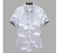Camicia casual con colletto, maniche corte, grafica floreale, bottoni anteriori e design a patchwork, adatta per lavoro e affari, da uomo L,M,S,XL,XXLPoliestere